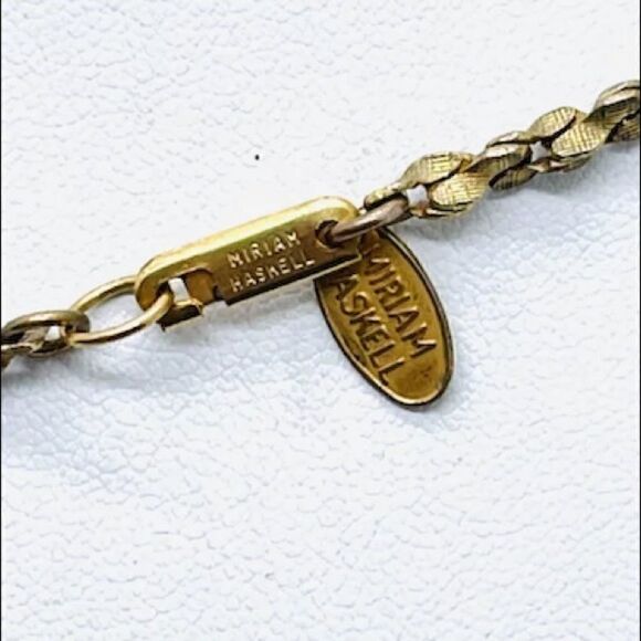 Miriam Haskell Jeweled Cross Pendant & Necklace Very Rare Vintage In Euc - Picture 6 of 8